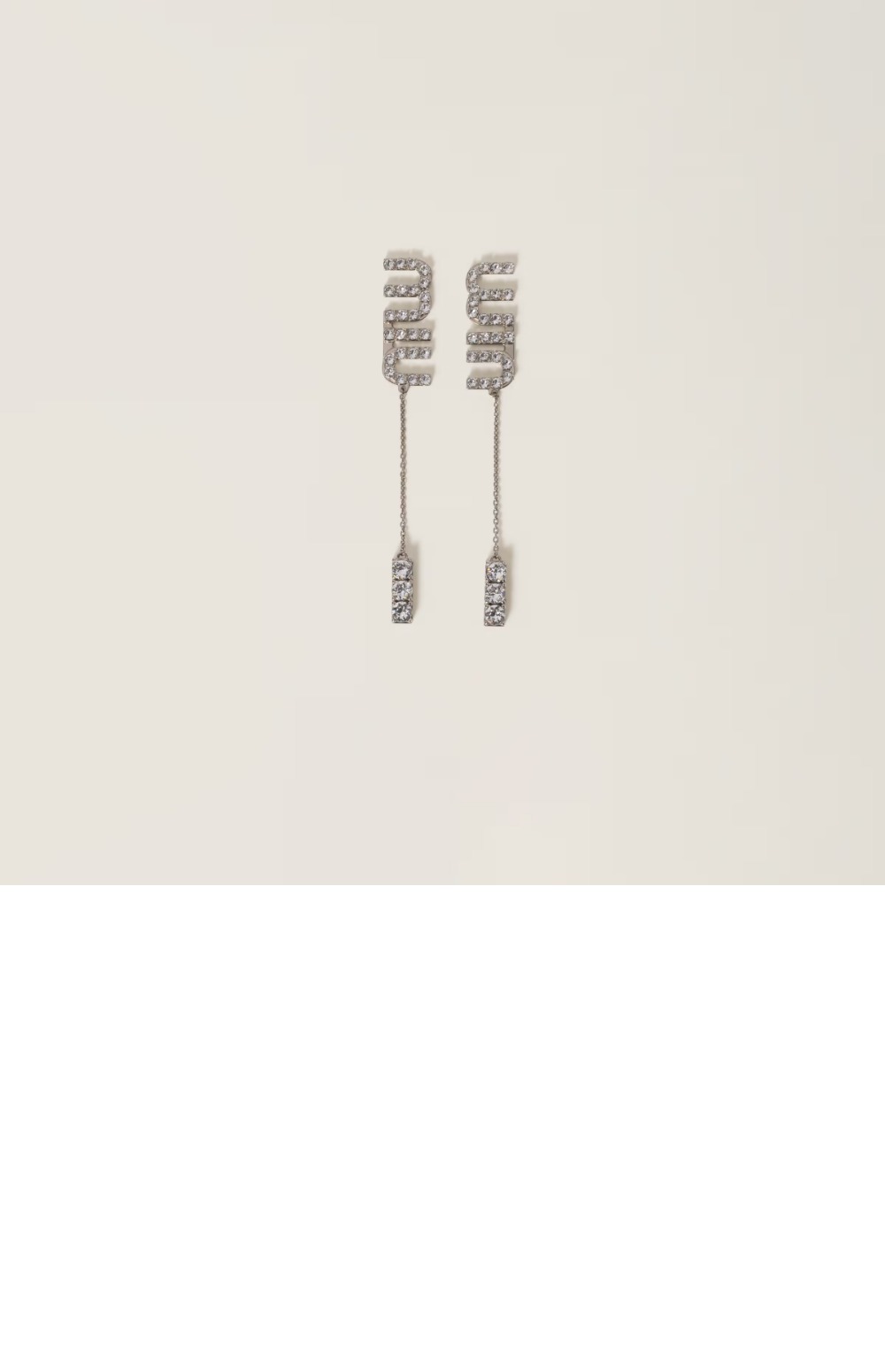 미우미우 크리스털 장식 펜던트 이어링 5JO661