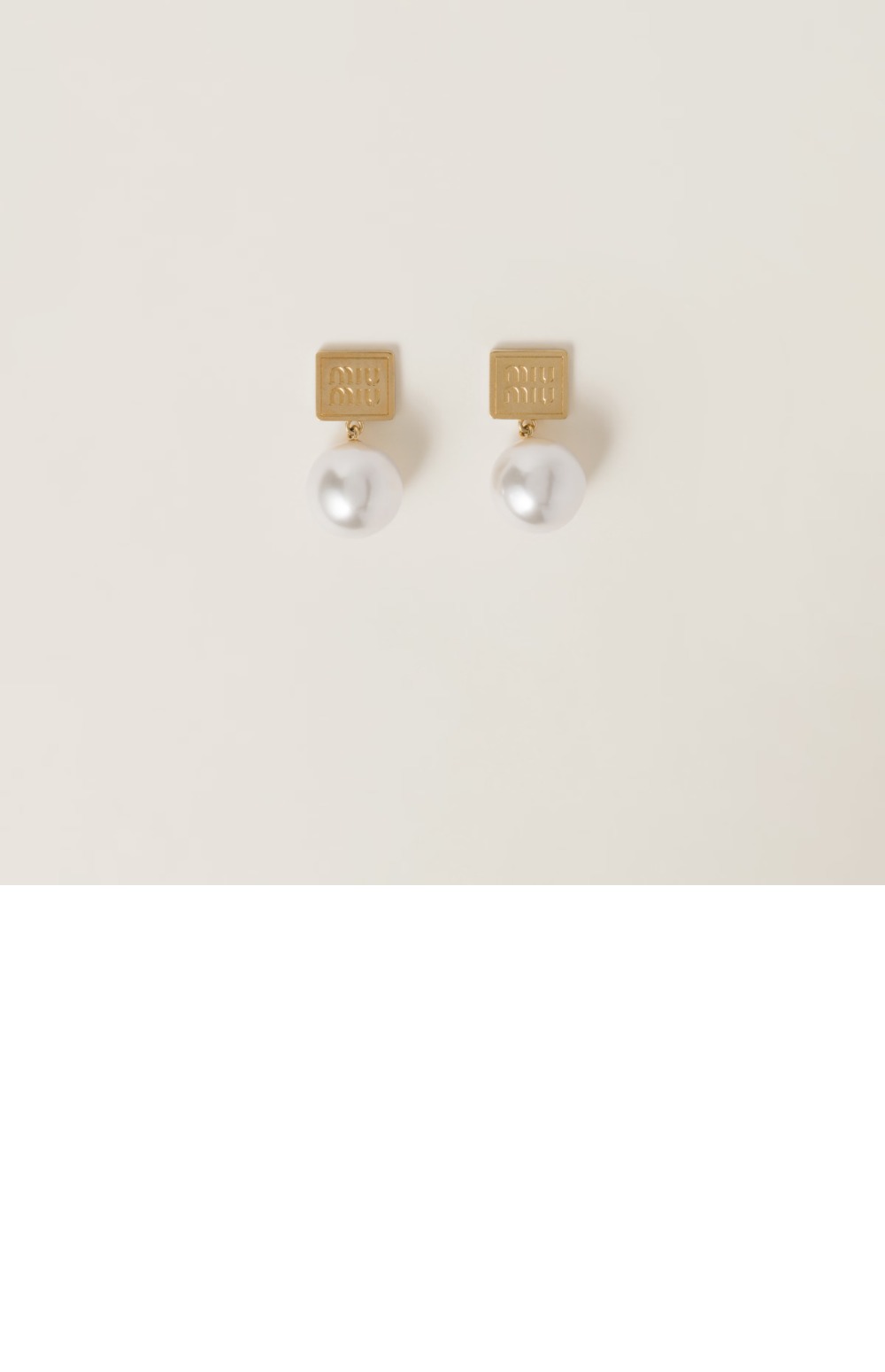 미우미우 메탈 및 인조 진주 이어링 5IO132