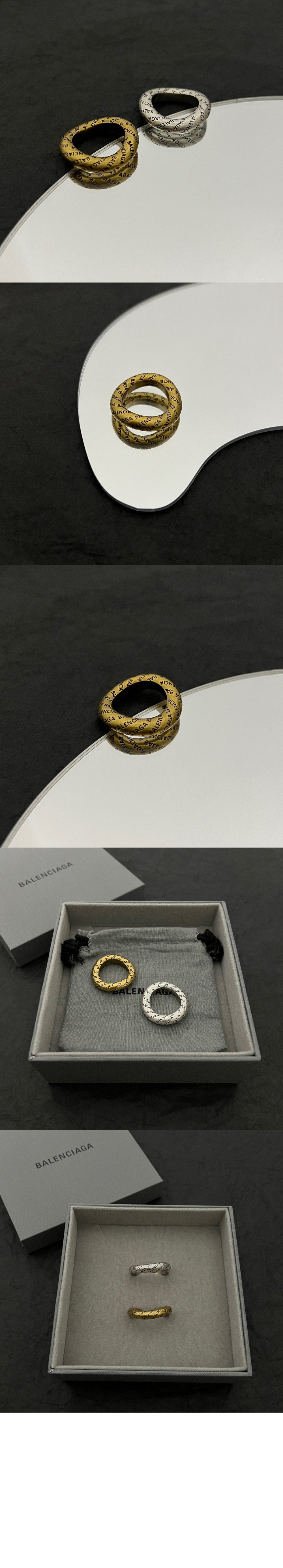 발렌시아가 올오버 로고 루프 반지 702951