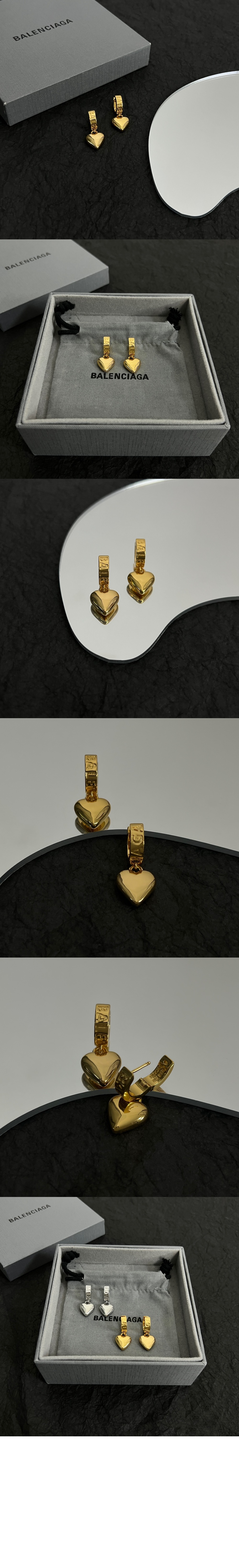 발렌시아가 샤프 하트 귀걸이 766336