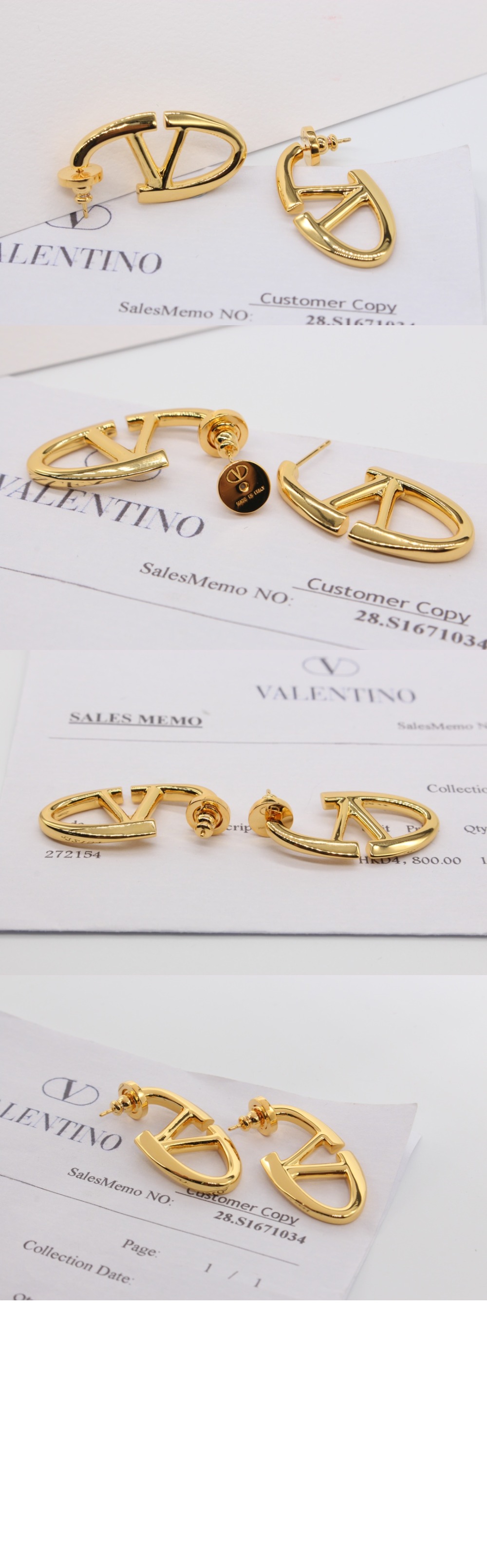 발렌티노 브이로고 드롭 이어링