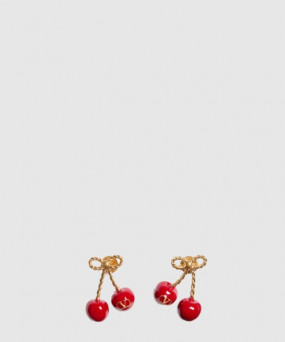 발렌티노 체리픽 메탈 & 에나멜 이어링 6W0J0Z