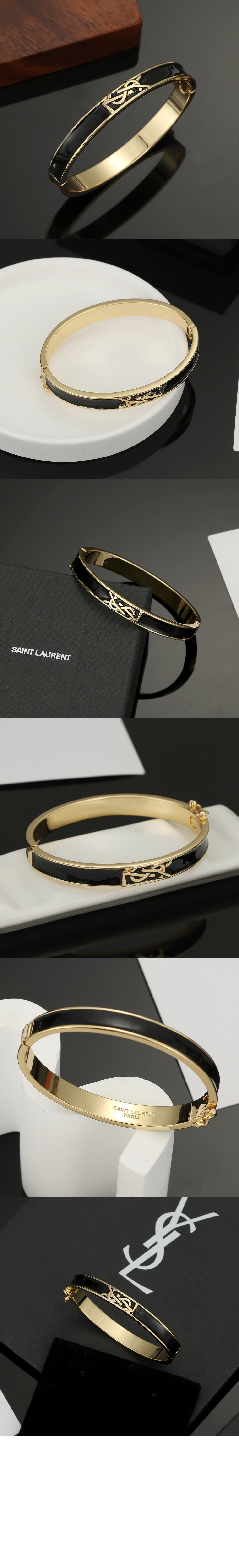 생로랑 파이톤 및 메탈 소재의 cassandre 브레이슬릿 711615