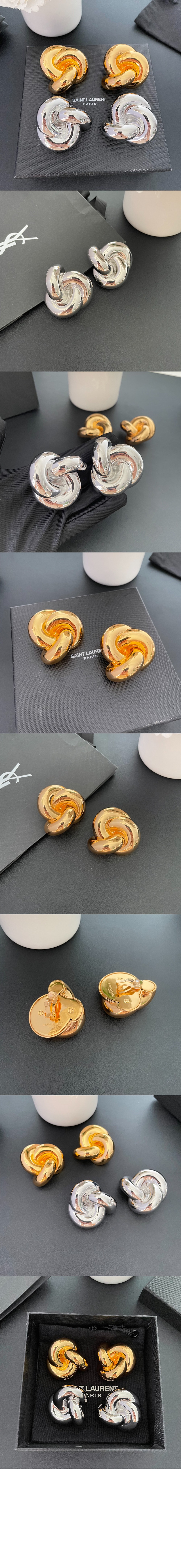 생로랑 메탈 소재의 매듭 이어링 789123