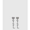 생로랑 메탈 및 크리스탈 소재의 Opyum 하트 이어링 584228