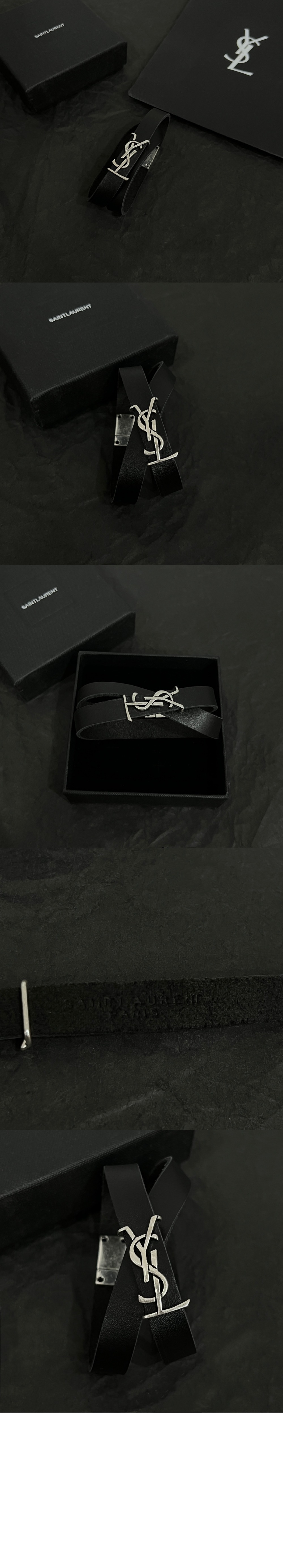 생로랑 가죽 소재의 CASSANDRE 브레이슬릿 559355