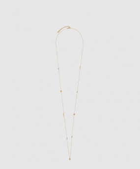 생로랑 메탈 소재의 라인스톤 롱 네크리스 697936