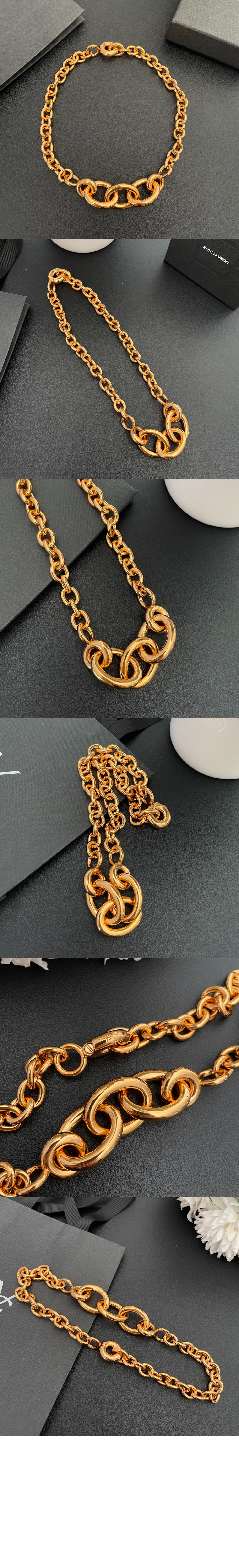 생로랑 타워 메탈 네크리스 669554