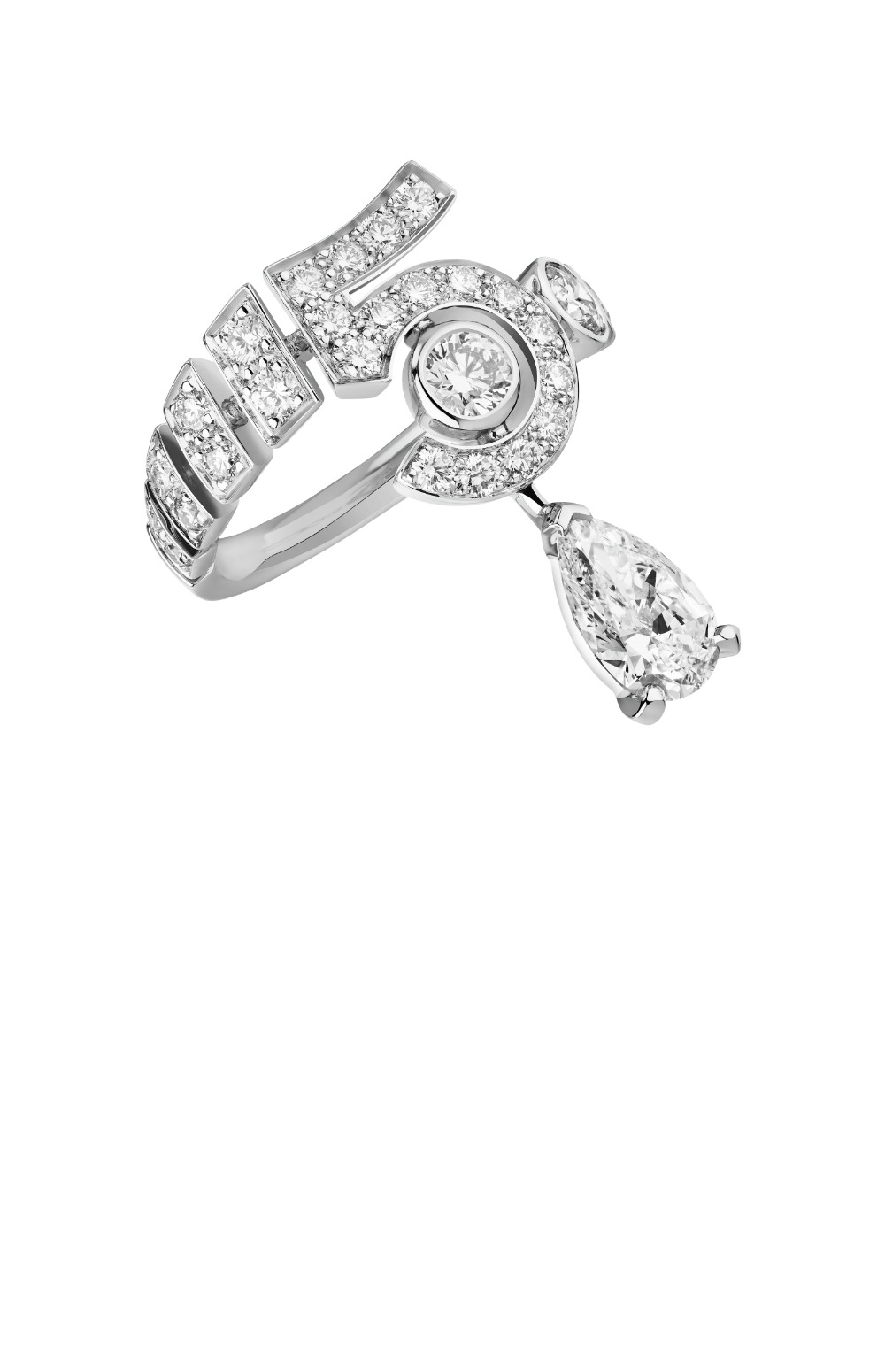 샤넬 N°5 DROP WHITE 골드 링 J64256