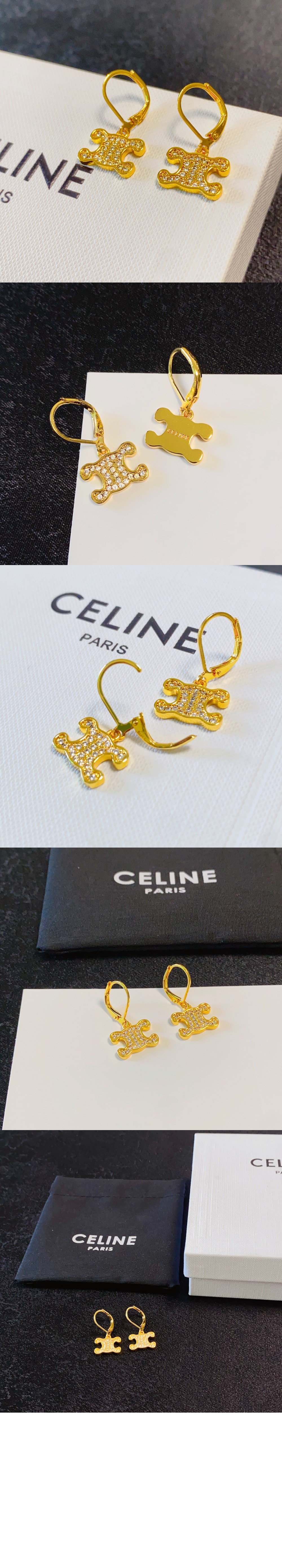 셀린느 트리옹프 라인스톤 귀걸이 460GC6