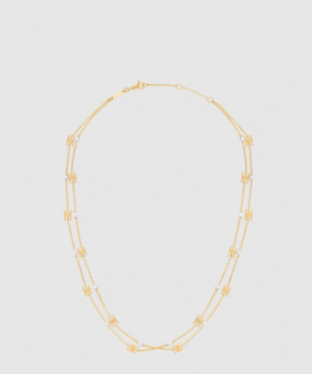 셀린느 트리옹프 펄 더블 목걸이 460PK6