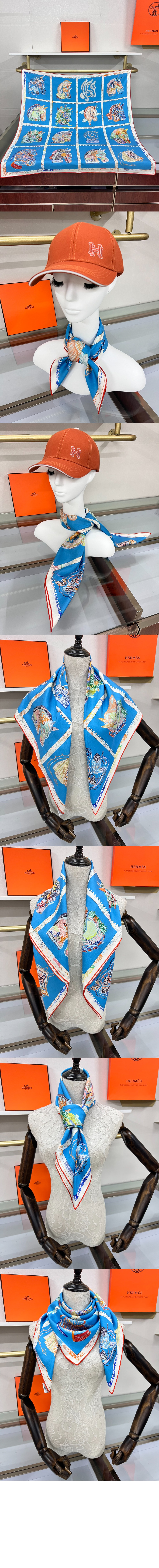 에르메스 Horse Prism 스카프 90