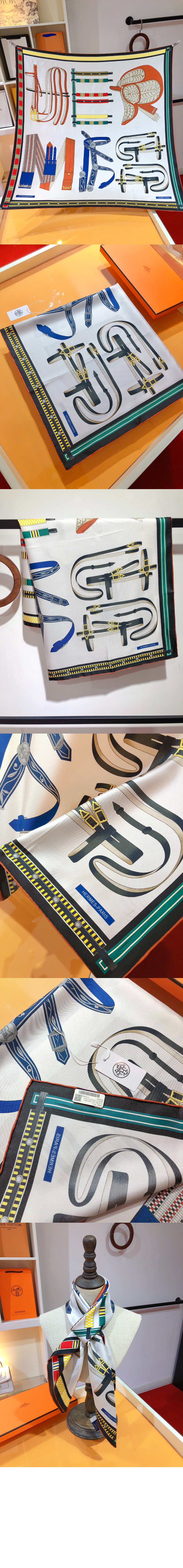 에르메스 Planifleurs 스카프 90