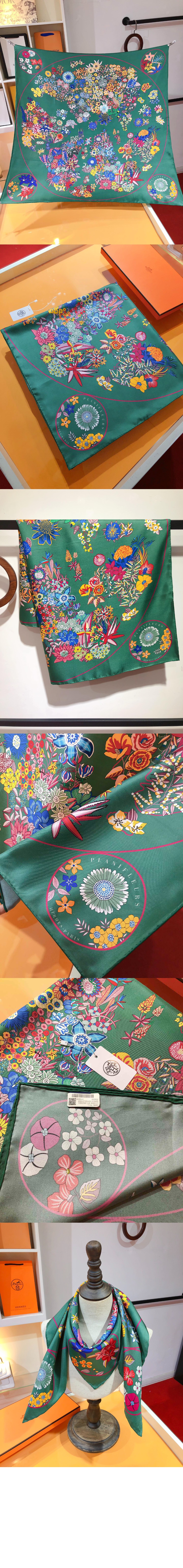 에르메스 Planifleurs 스카프 90