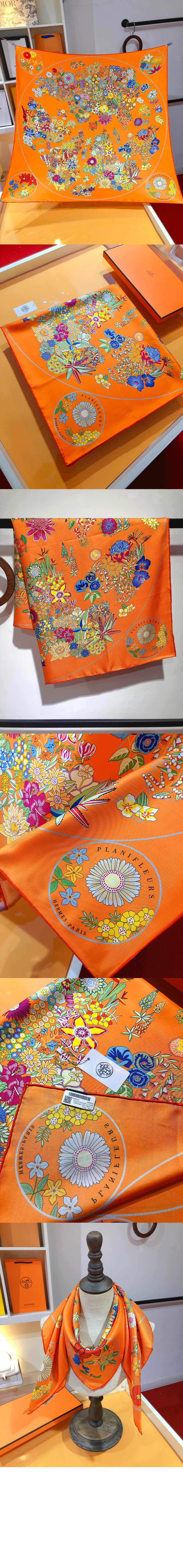 에르메스 Planifleurs 스카프 90