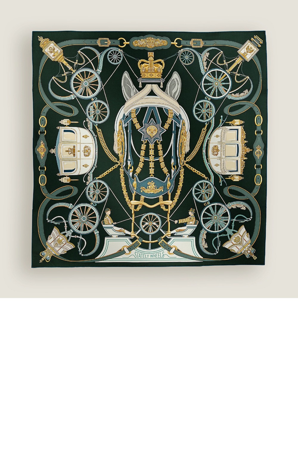 에르메스 Stately Wheels 스카프 90