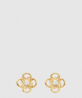 펜디 꽃 모양 이어링 8AK546