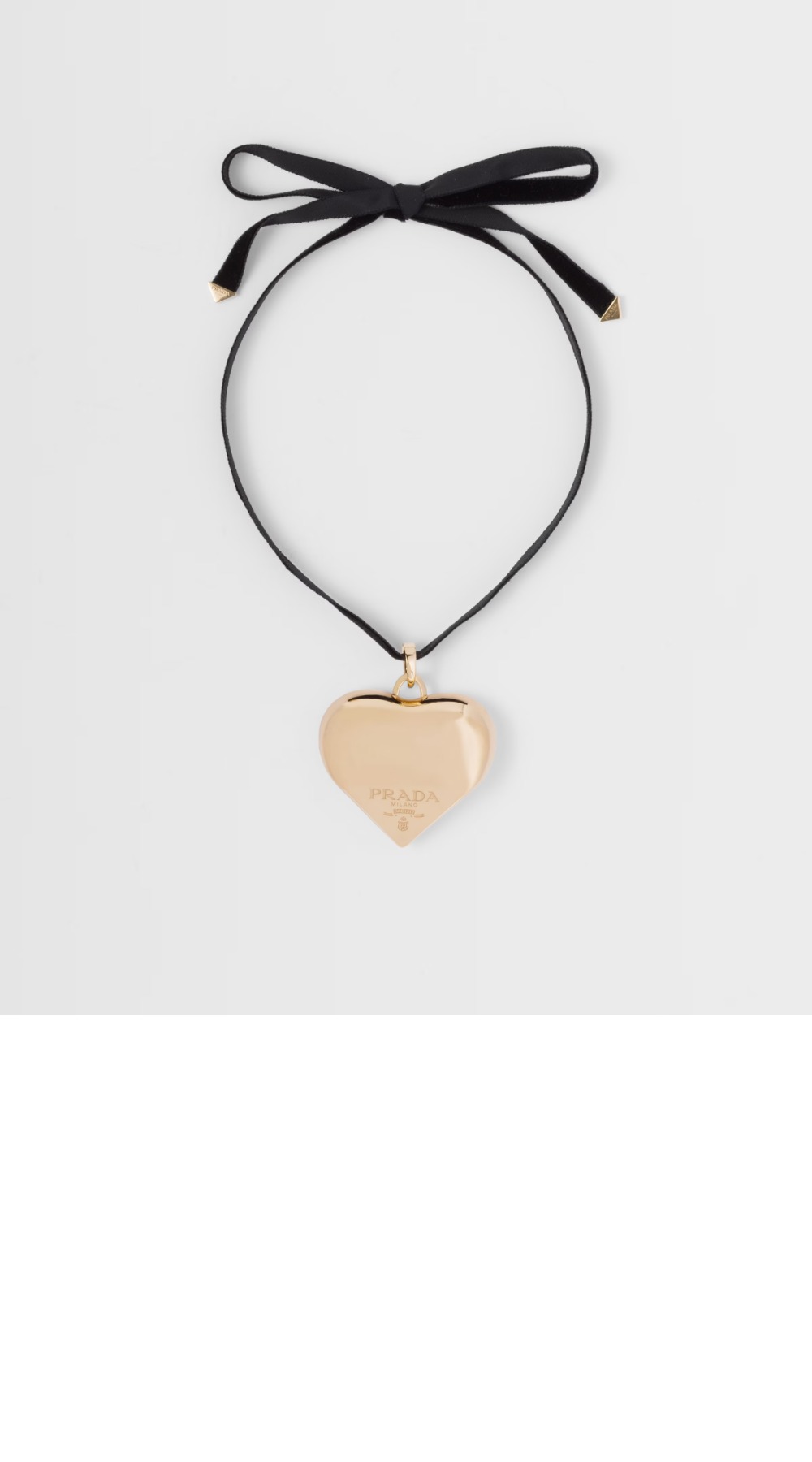 프라다 라운드 골드 대형 펜던트 장식 초커 1JCA29