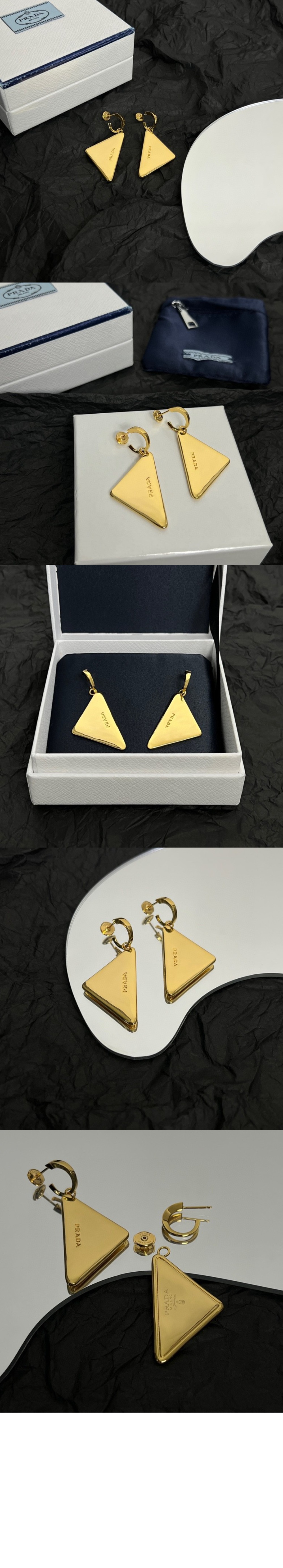 프라다 이터널 골드 중형 드롭 귀걸이 1JO938