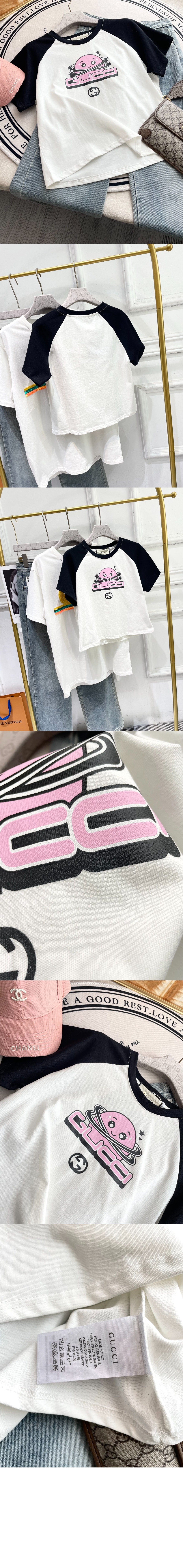 구찌 프린트 면 티셔츠