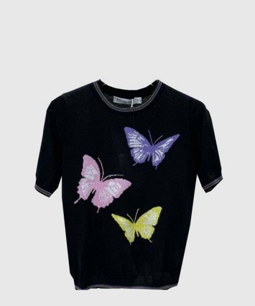 디올 프린트 니트 톱