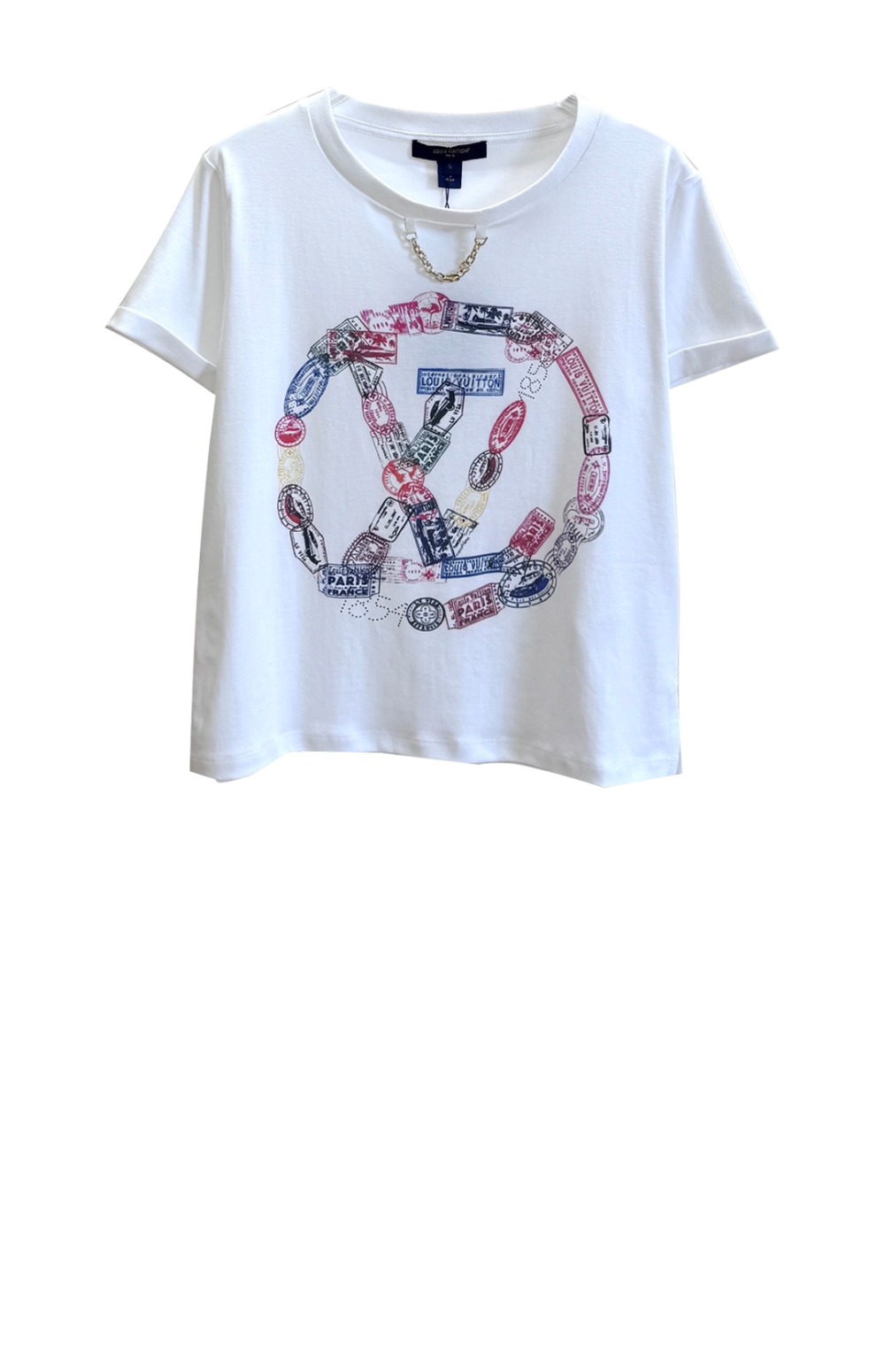 루이비통 로고 프린트 반팔