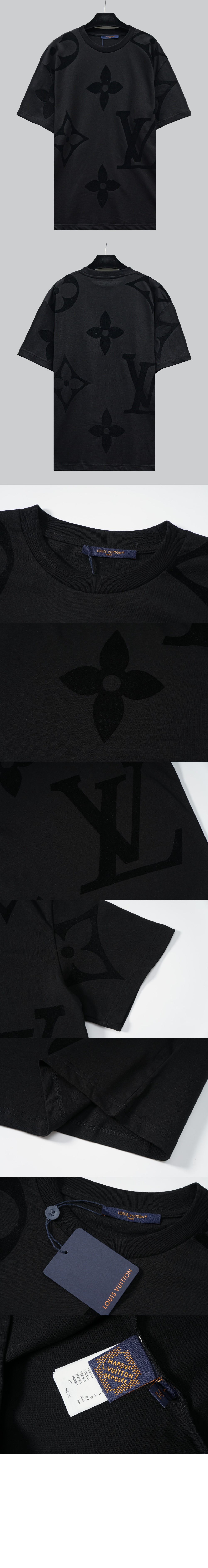 루이비통 모노그램 쇼트 슬리브드 코튼 크루넥