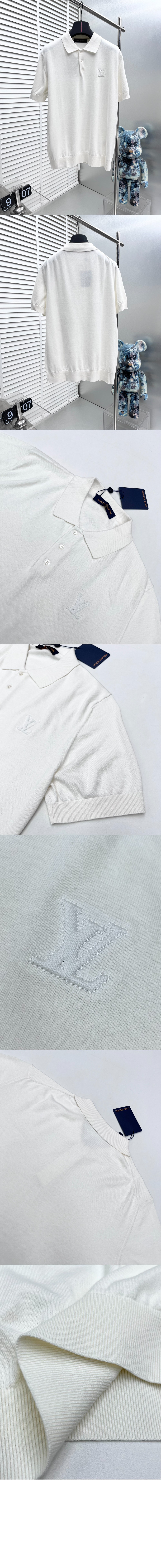 루이비통 캐시미어 앤드 코튼 블렌드 쇼트 슬리브드 폴로