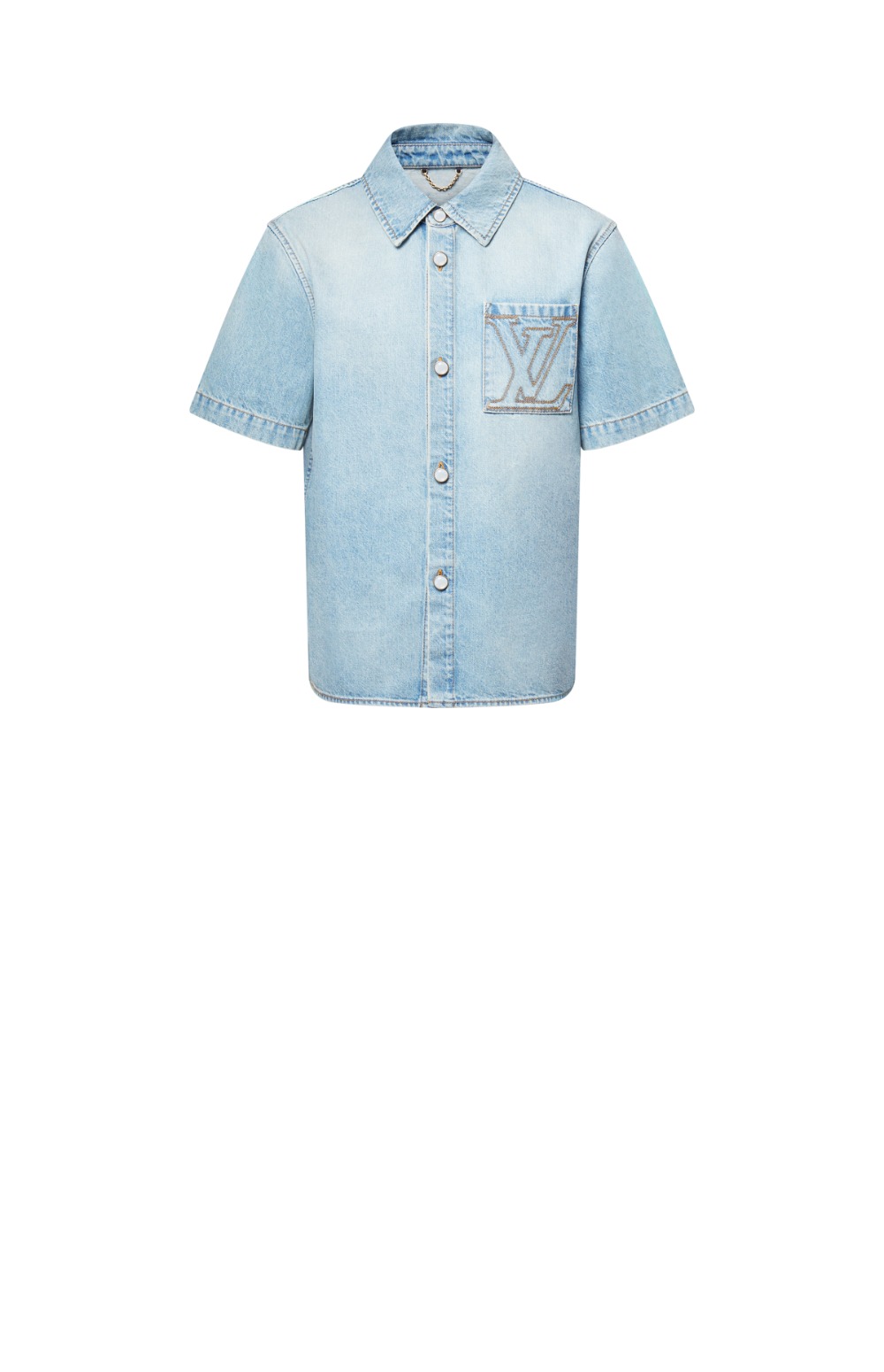 루이비통 쇼트 슬리브드 데님 셔츠