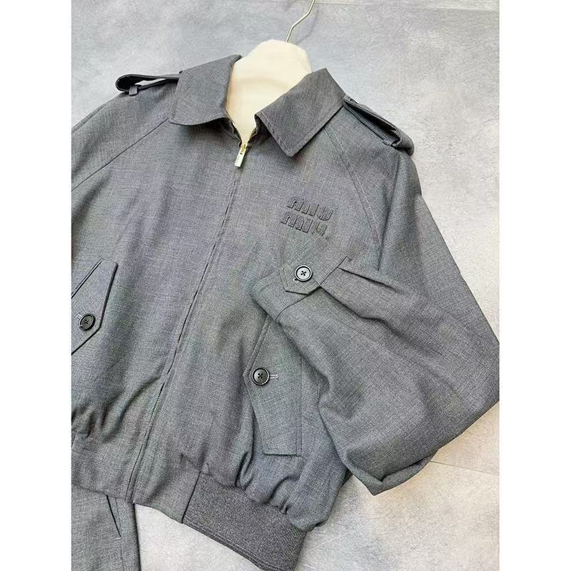 미우미우 그리자일 블루종 재킷