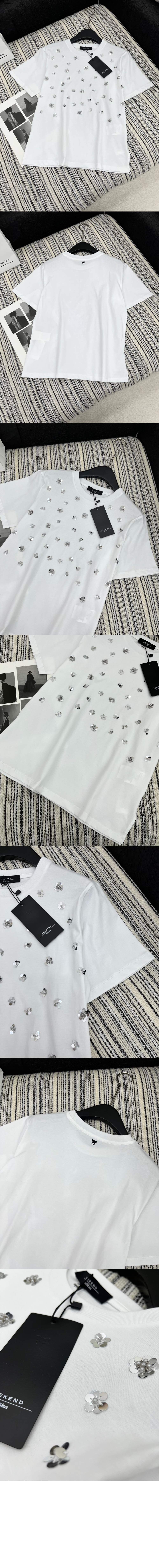 막스마라 로고 프린트 반팔