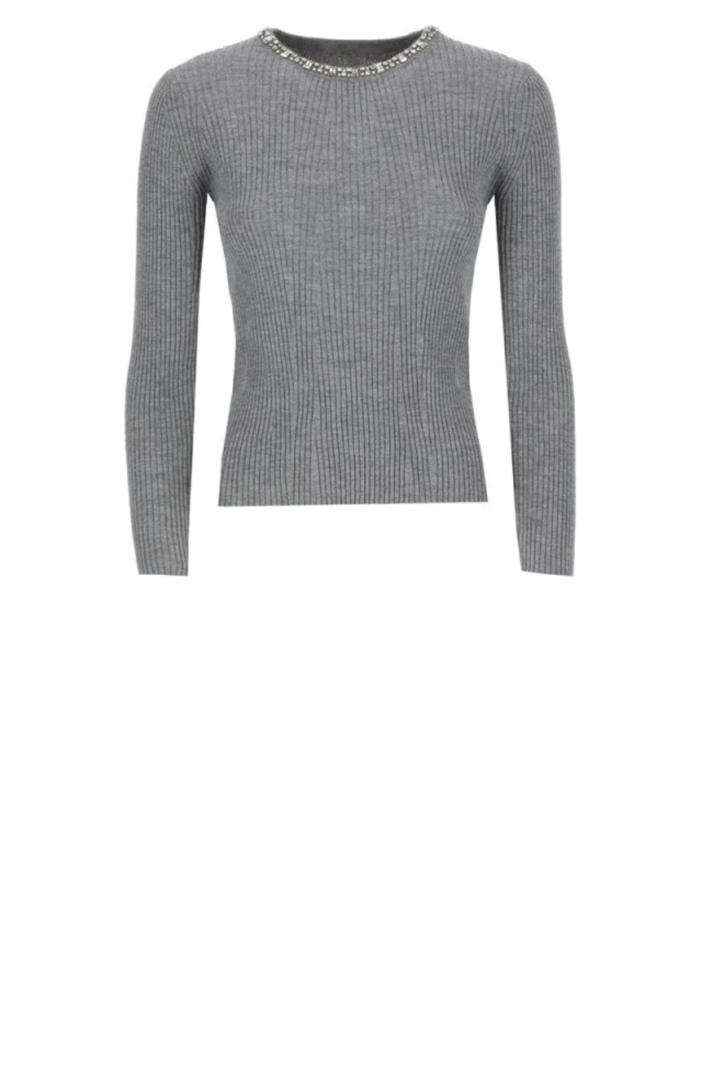 막스마라 크리스탈 자수 울 니트