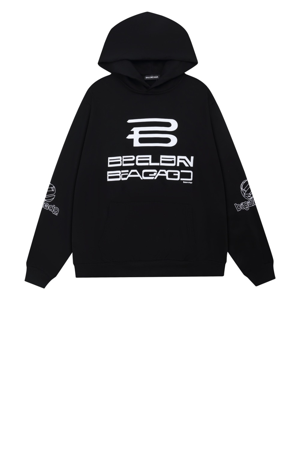 발렌시아가 로고 프린팅 코튼 후드