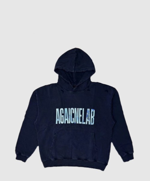 발렌시아가 로고 프린팅 코튼 후드