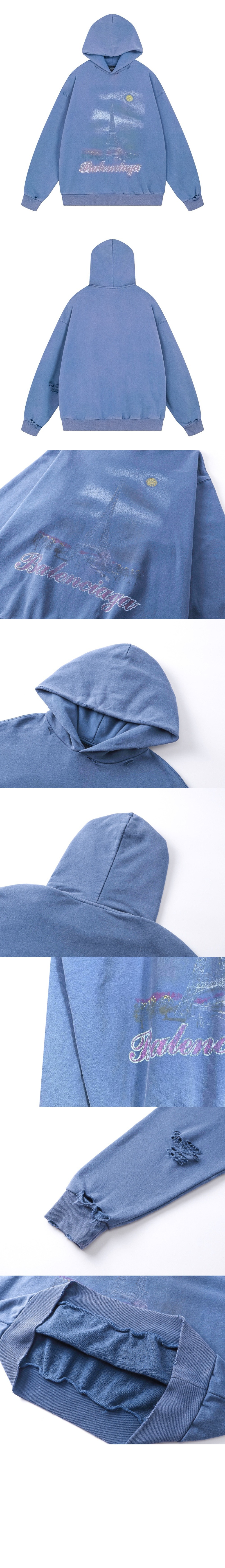 발렌시아가 파리 문 오버사이즈 후디