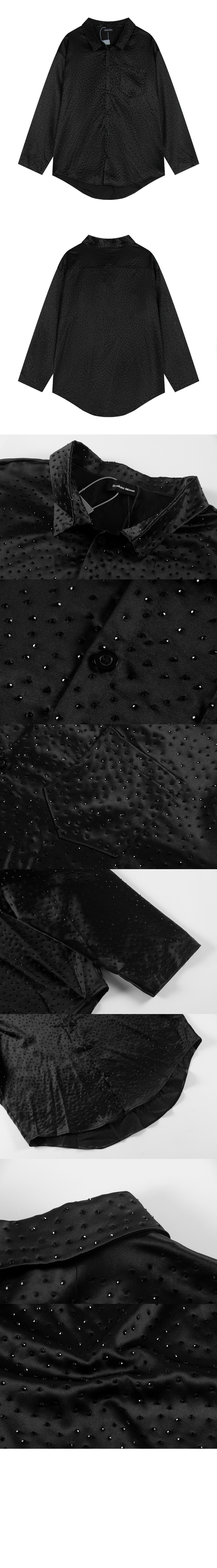 발렌시아가 라인스톤 미니멀 라지 핏 셔츠