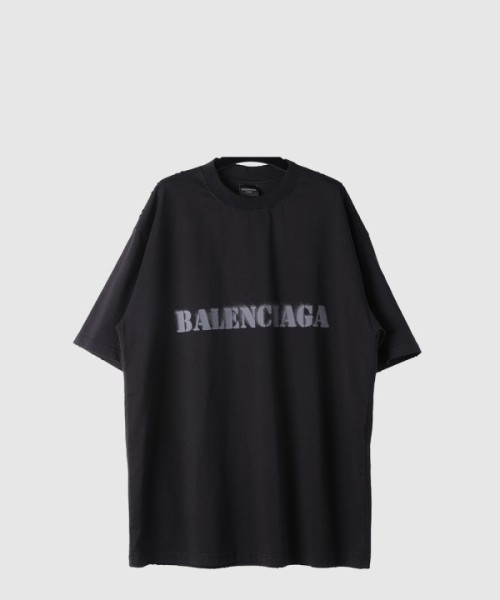 발렌시아가 로고 프린트 반팔