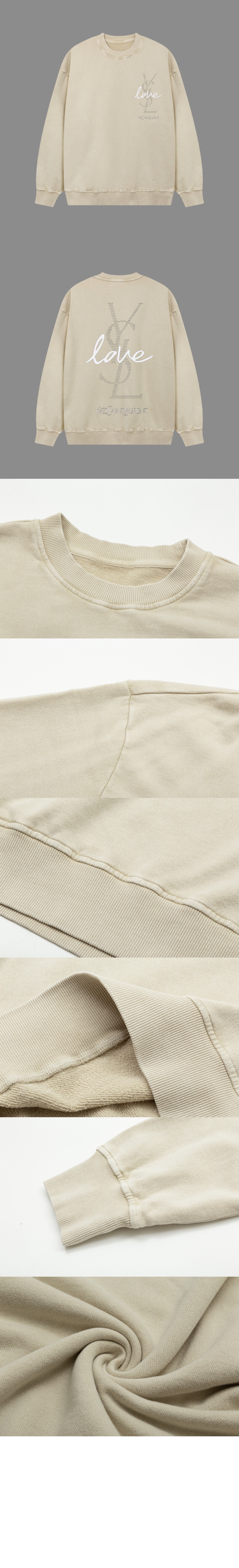 생로랑 로고 프린트 면 톱