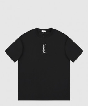 생로랑 로고 프린트 반팔