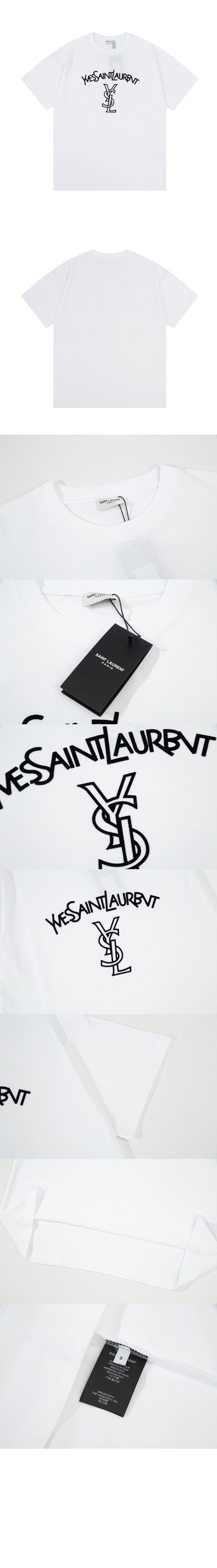 생로랑 로고 프린트 반팔