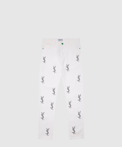 생로랑 로고 캐주얼 팬츠