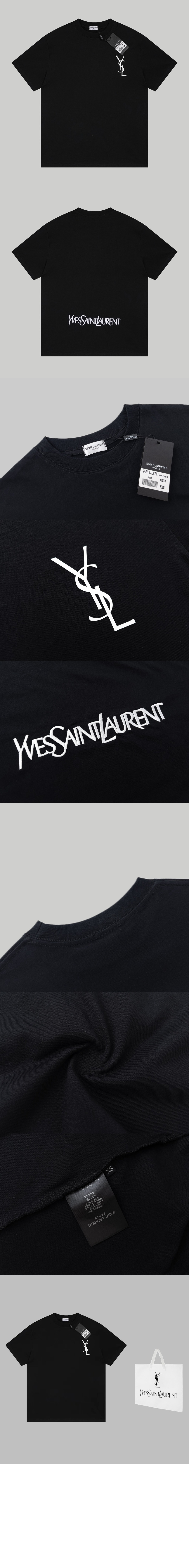 생로랑 로고 프린트 반팔