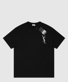 생로랑 로고 프린트 반팔