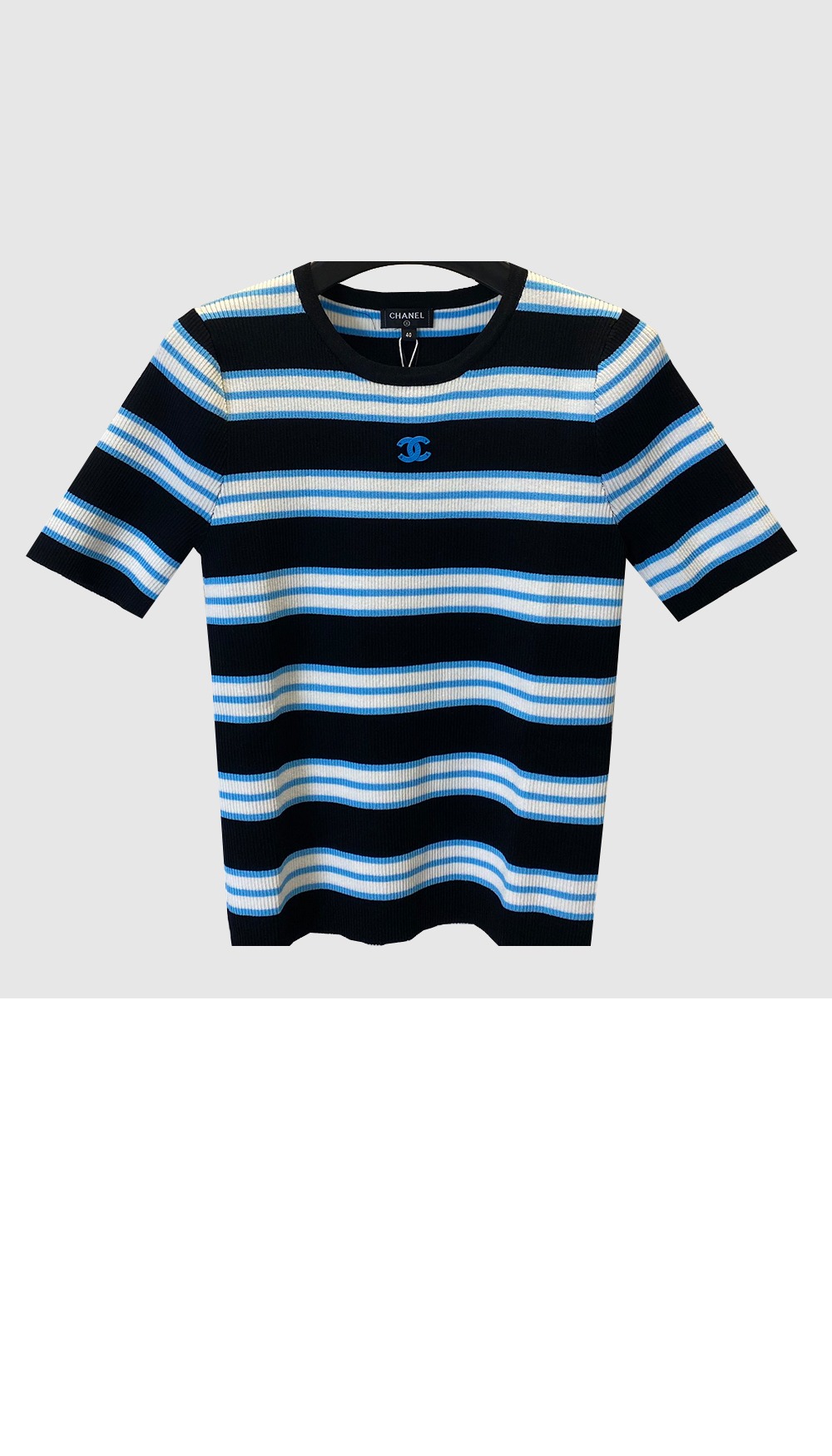 샤넬 프린트 니트 톱