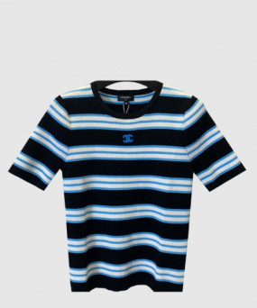 샤넬 프린트 니트 톱