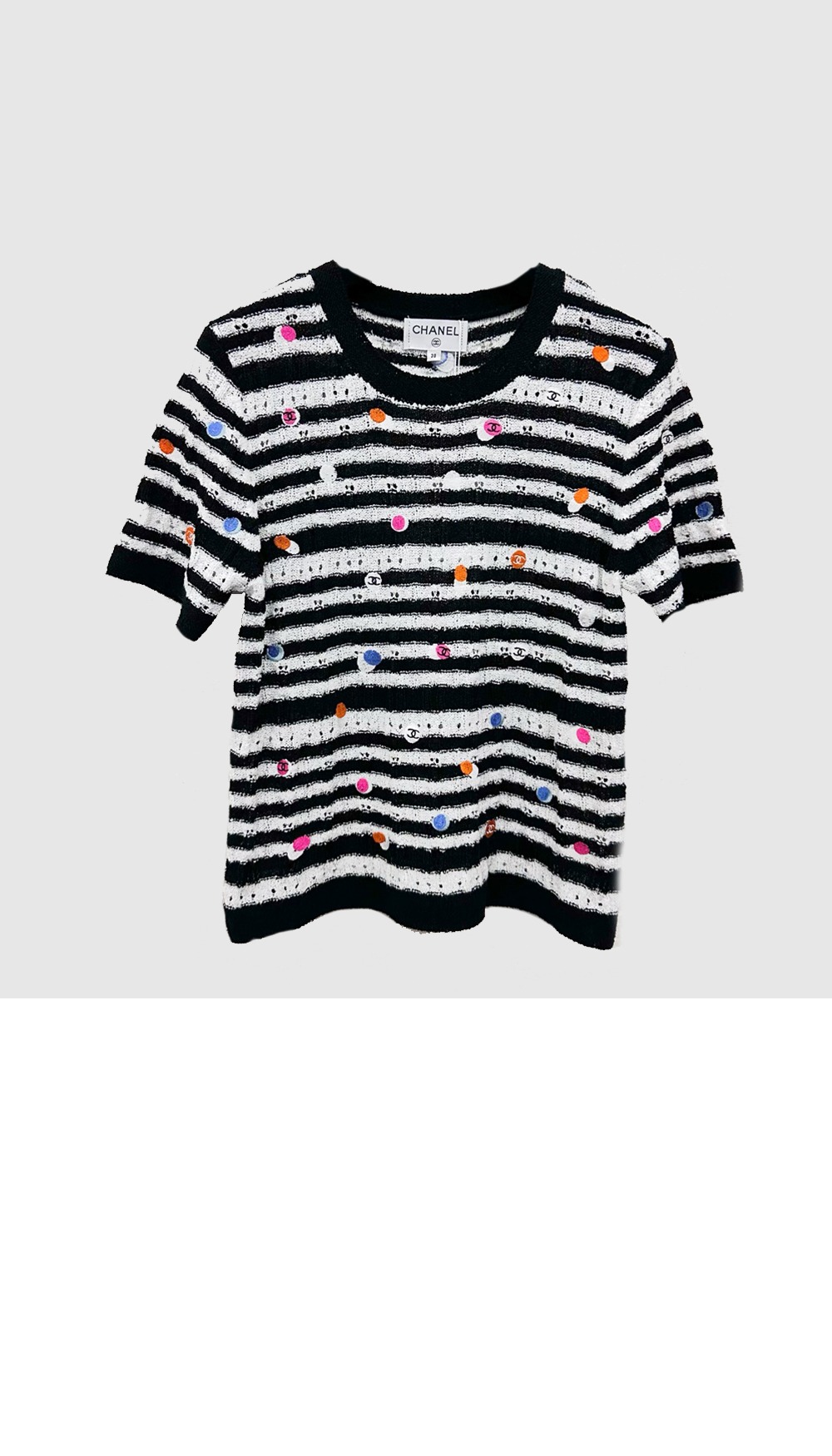 샤넬 프린트 니트 톱