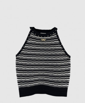 샤넬 로고 나시 톱