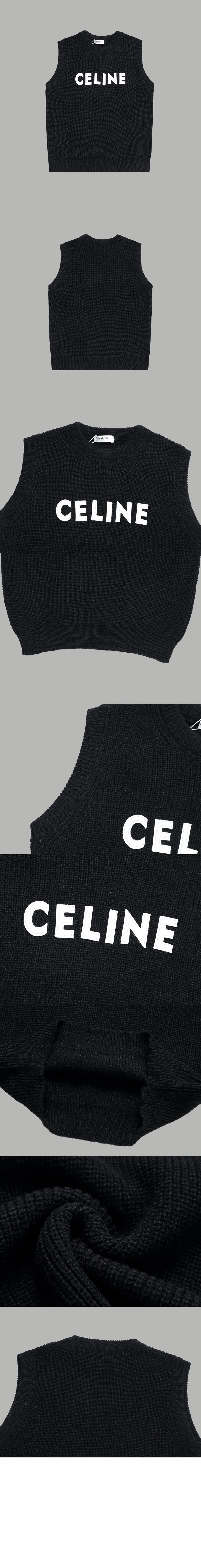 셀린느 로고 민소매 크롭