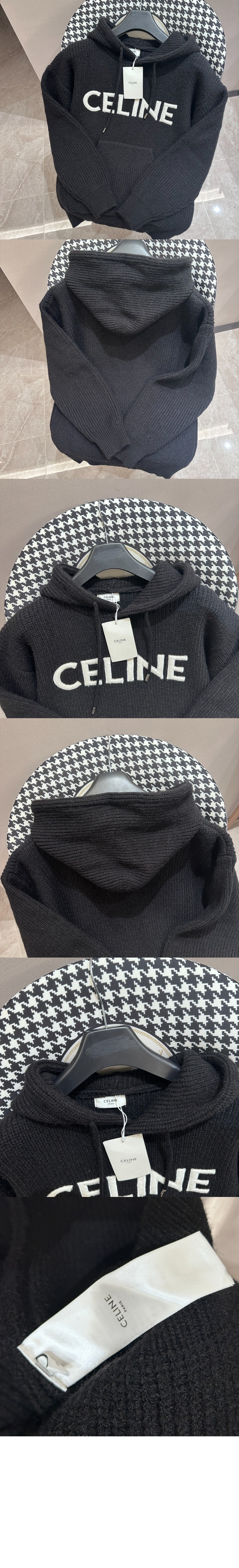 셀린느 로고 후드 긴팔