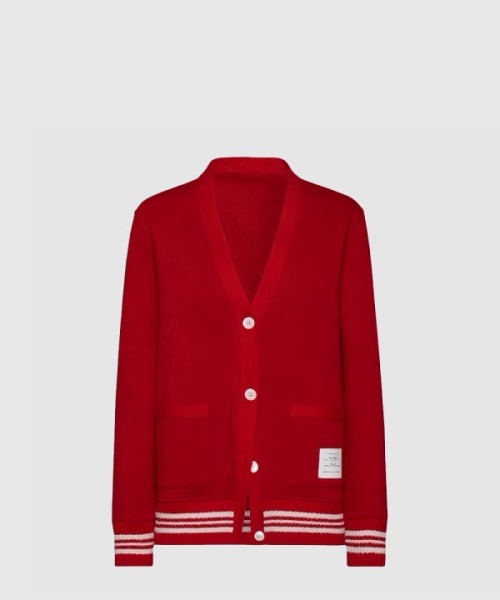 톰브라운 스트라이프 트리밍 가디건